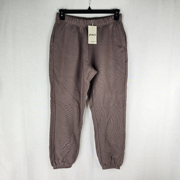 Pact Pants - Pact Sweatpants Womens Large Deep Taupe Essential Loopback Terry Organic Cotton